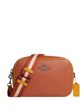 Coach Jamie Camera Orange Pebble Leather Crossbody Bag small